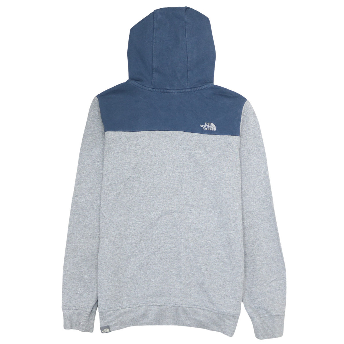 The North Face Boys Grey & Blue Pullover Hoodie Youth Large Logo Sweatshirt