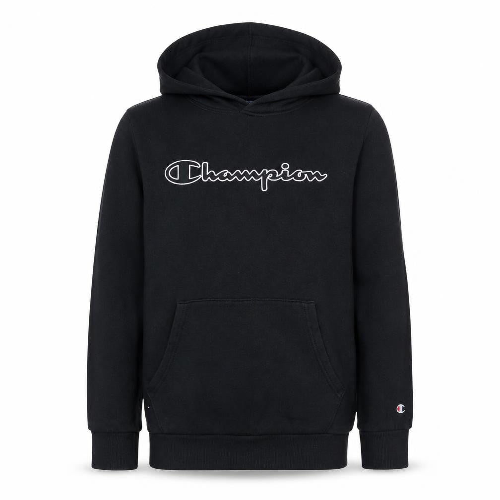 Champion Boys Black XL Pullover Hoodie with Logo Embroidery
