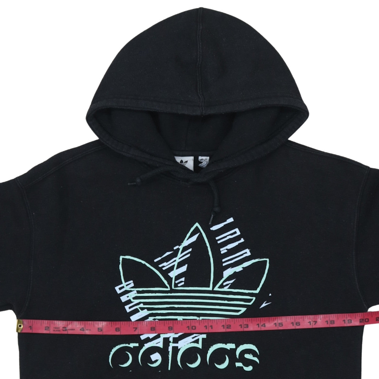Adidas Womens Black Pullover Hoodie Size M Graphic Logo Print