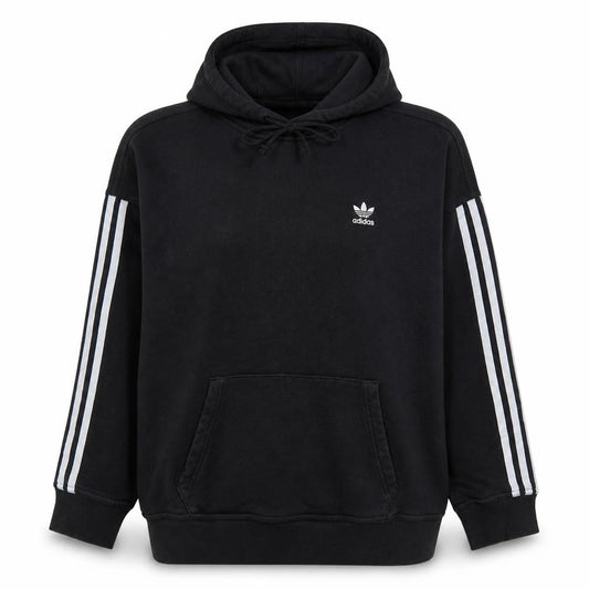 Adidas Womens Black Size 10 Pullover Hoodie with Logo Detail