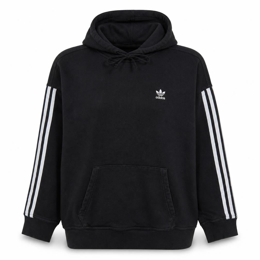 Adidas Womens Black Size 10 Pullover Hoodie with Logo Detail