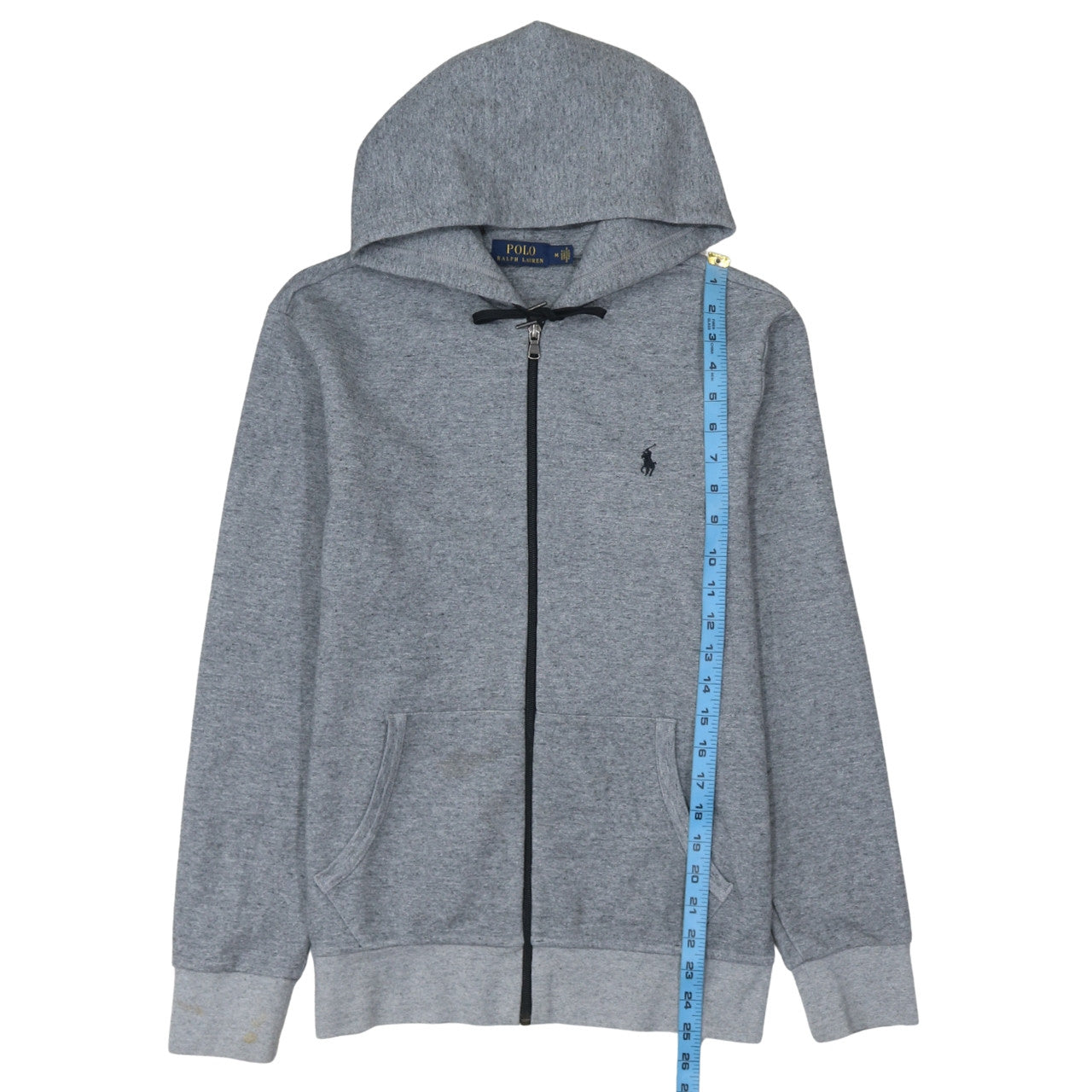 Polo Ralph Lauren Men's Grey Full Zip Hoodie M Cotton Blend