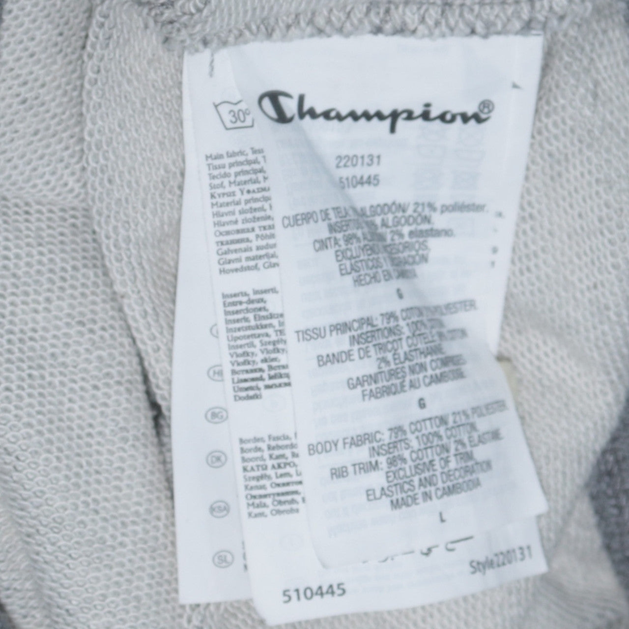 Champion Men's Grey Pullover Hoodie Large Regular Fit