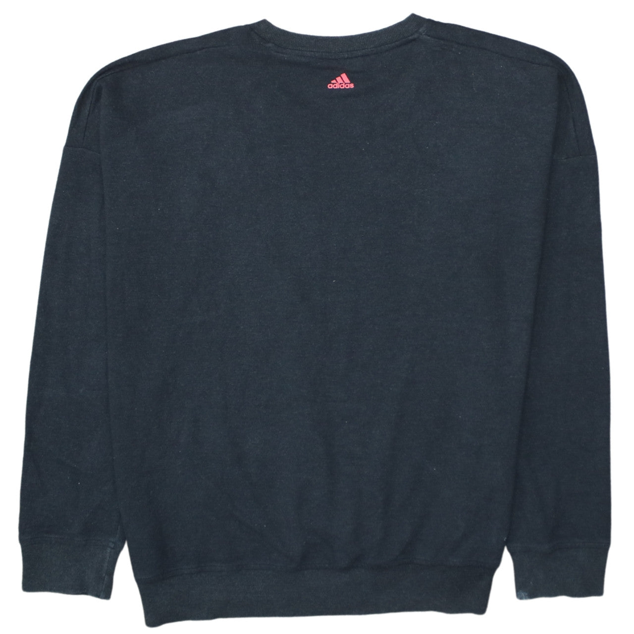 Adidas Women's Black Pink Logo Pullover Sweatshirt Size M 12-14