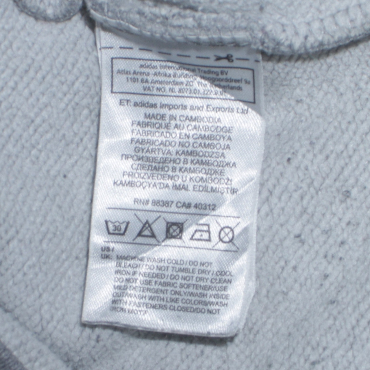 Adidas Men’s Grey Full Zip Hoodie M Regular Fit Fleece Sweatshirt