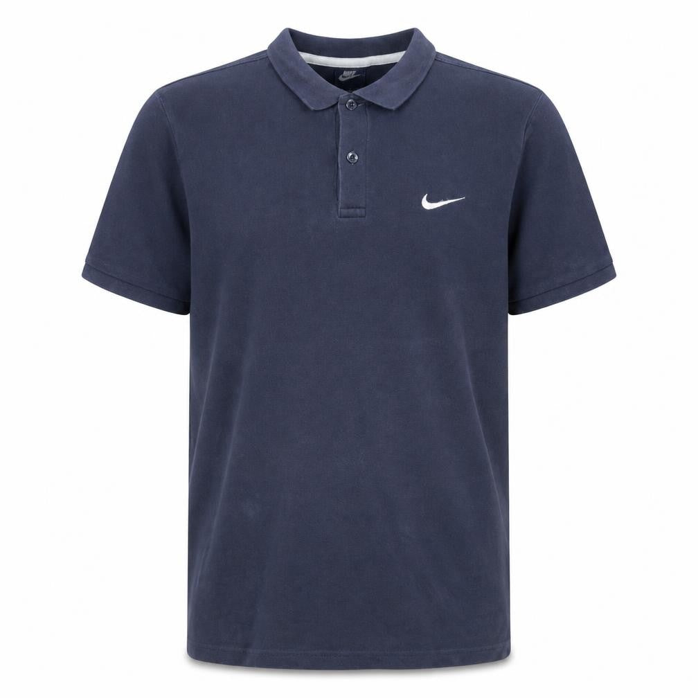 Nike Men's Blue Cotton Polo Shirt L Regular Fit Short Sleeve