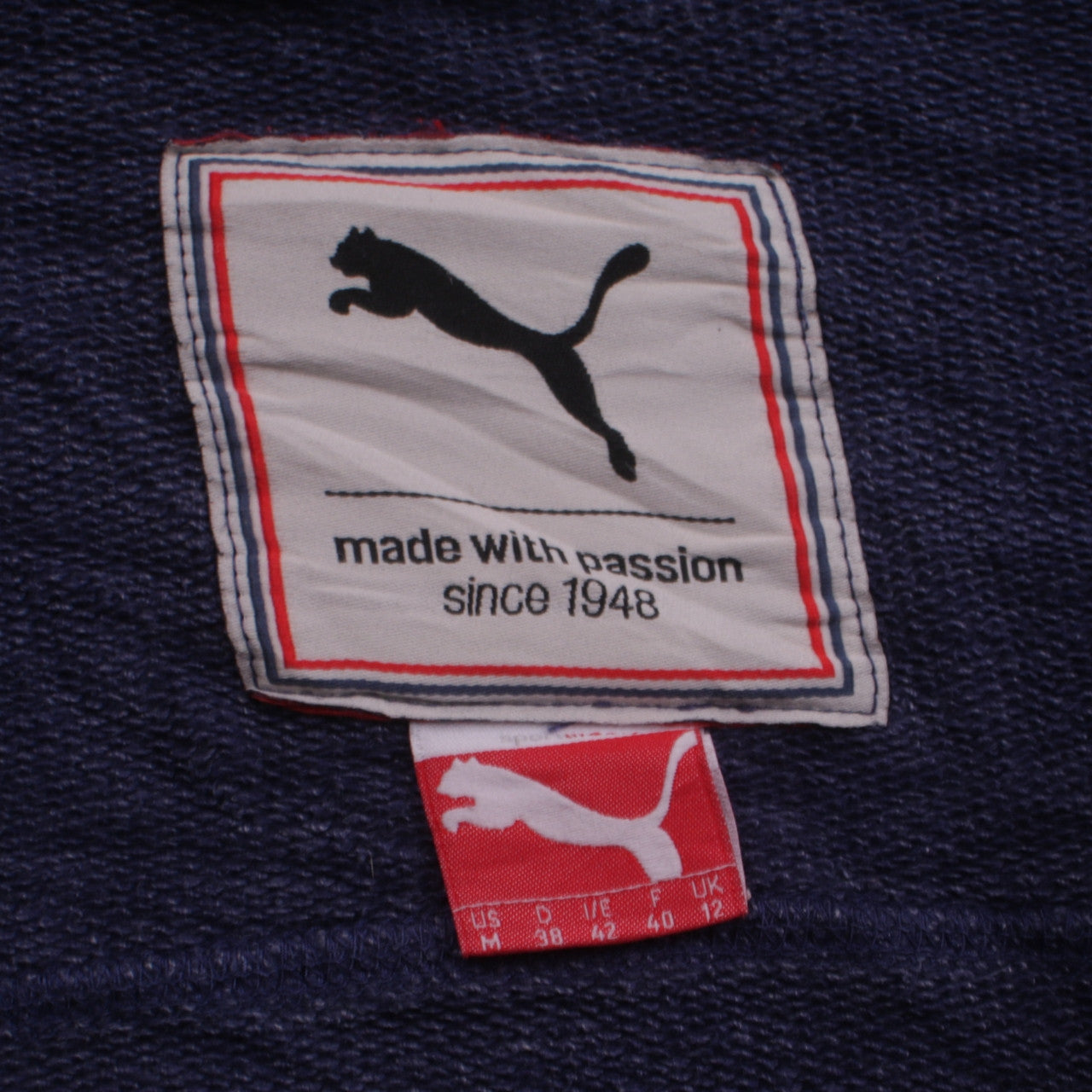 Puma Women Blue Full Zip Hoodie Size 12 Cotton Blend Casual