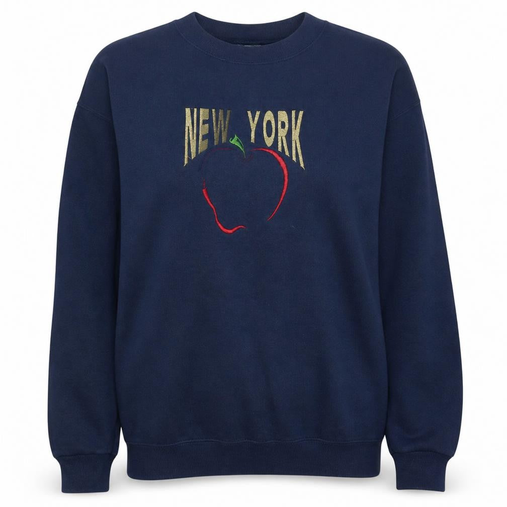 Lee Women’s Navy Blue New York Embroidered Pullover Sweatshirt L