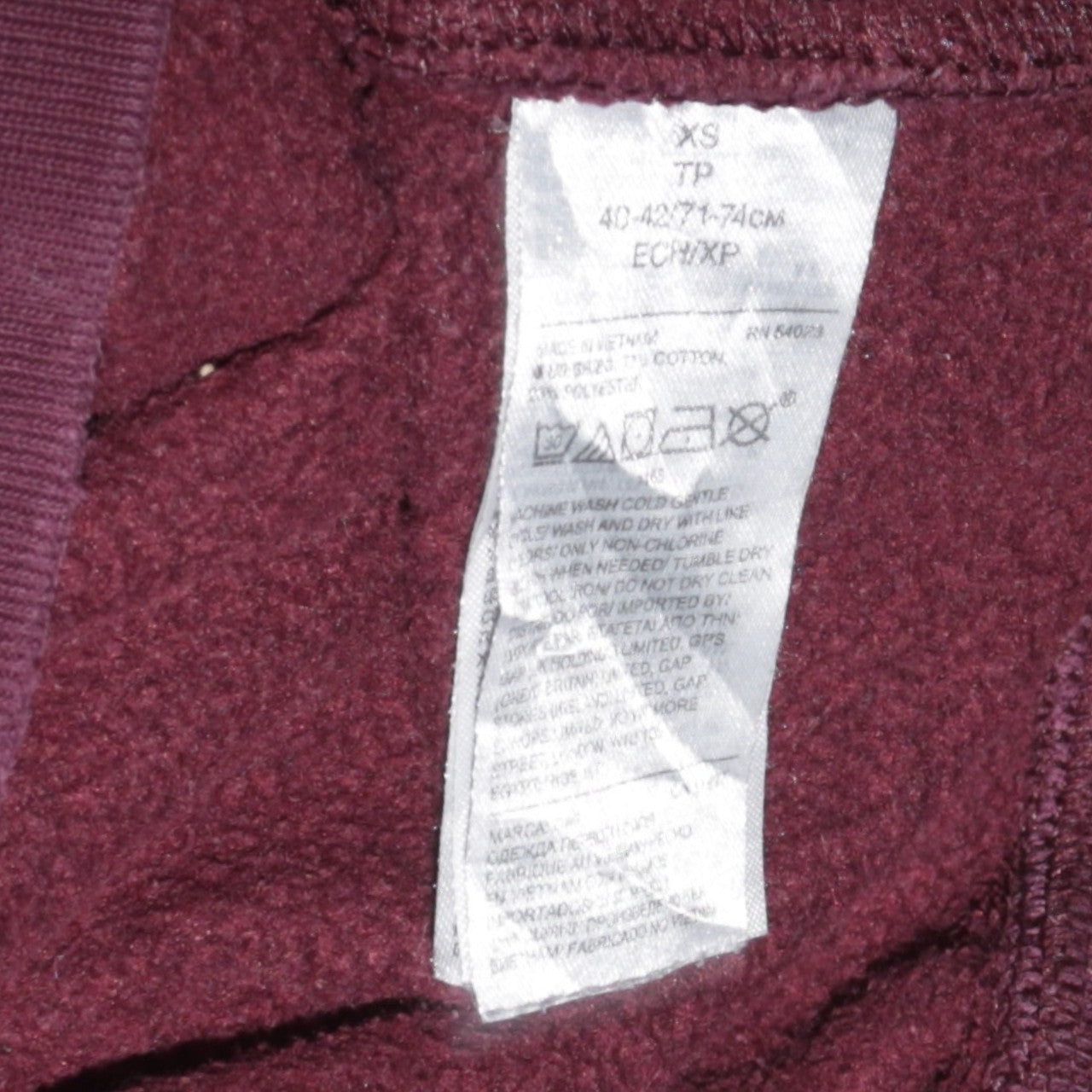 GAP Men's Brown Crew Neck Fleece Sweatshirt XS Regular Fit