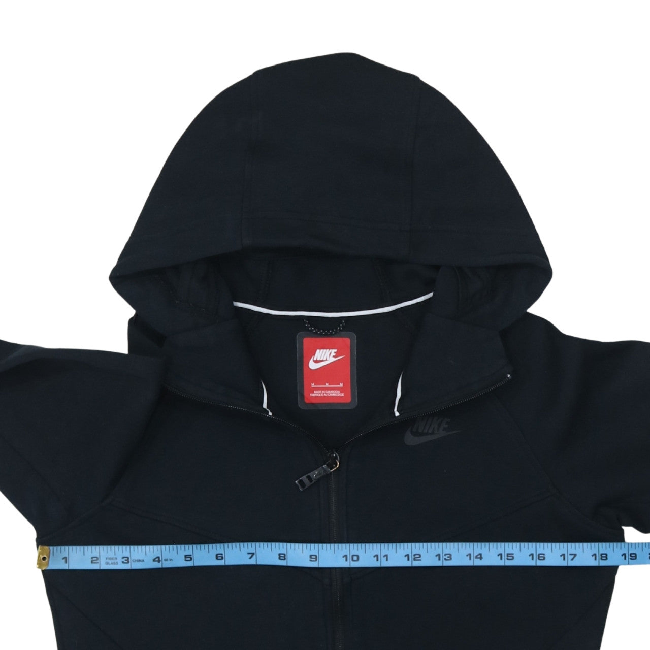 Nike Women Black Full Zip Hoodie Medium Cotton Blend Casual