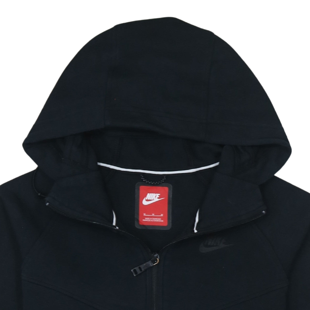 Nike Women Black Full Zip Hoodie Medium Cotton Blend Casual