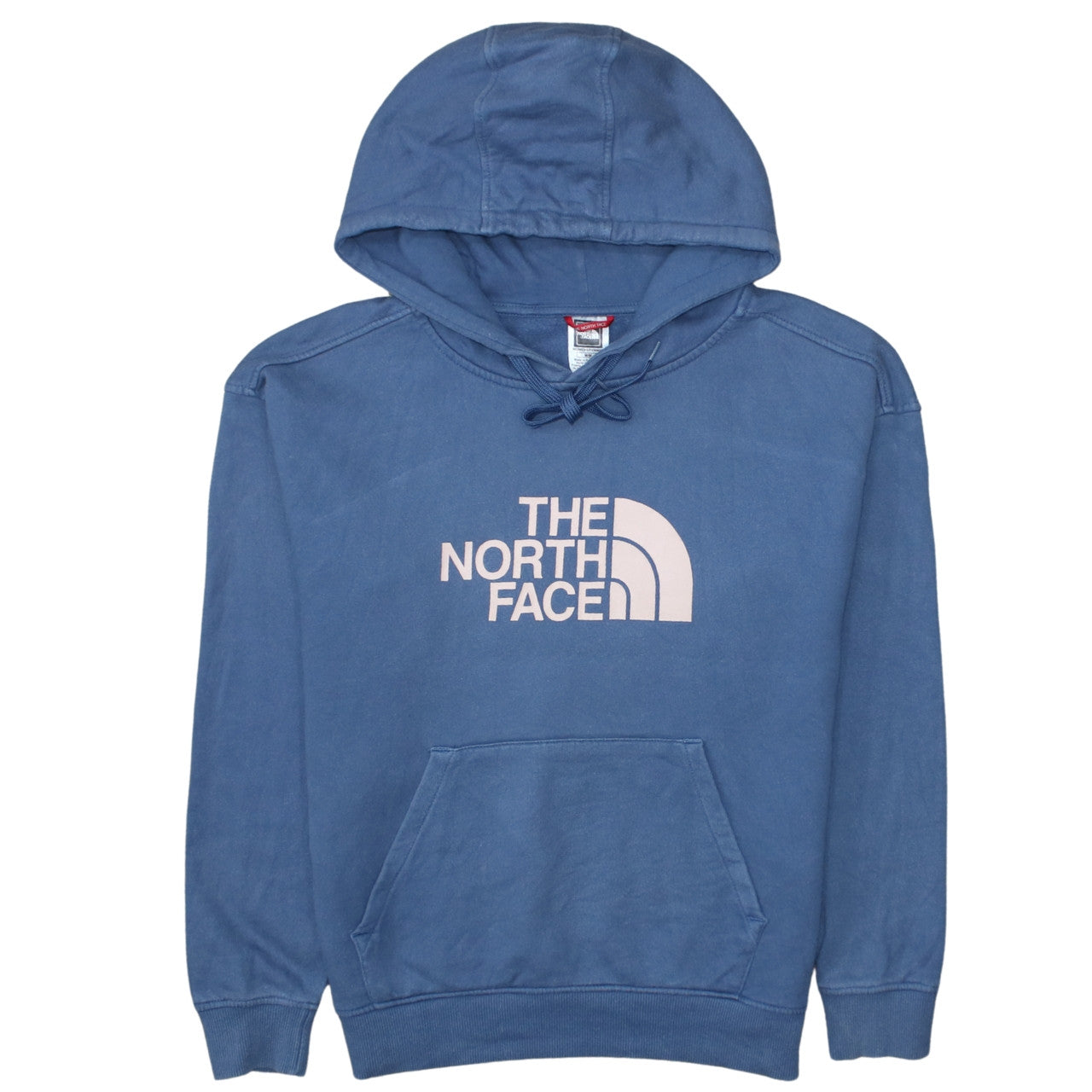 The North Face Womens Blue Pullover Hoodie Medium 100% Cotton Logo Casual