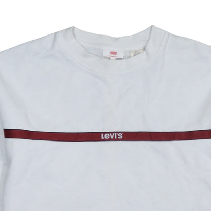 Levi's Women's White XS Pullover Sweatshirt with Red Logo Trim