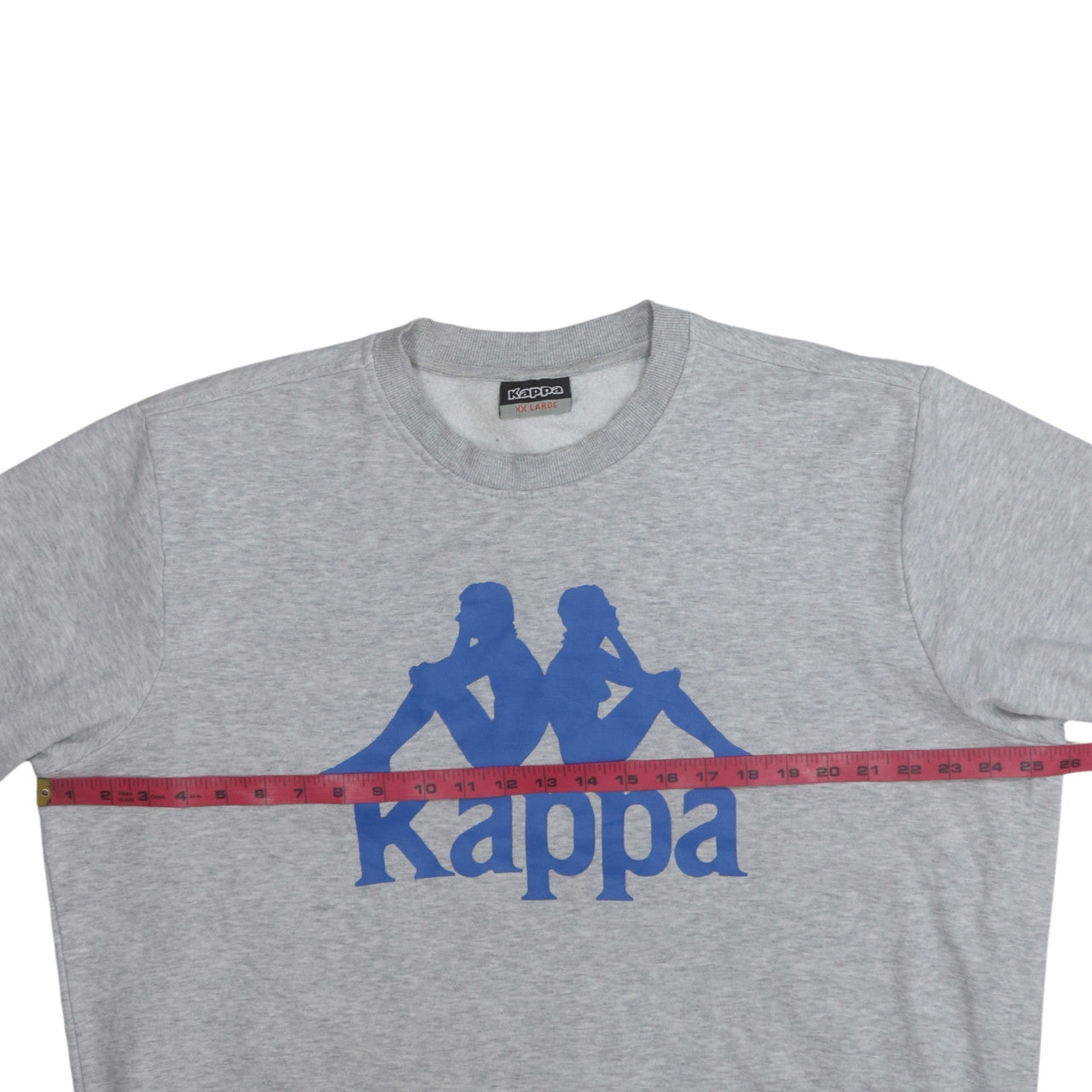 Kappa Men's Grey 2XL Pullover Sweatshirt with Blue Logo