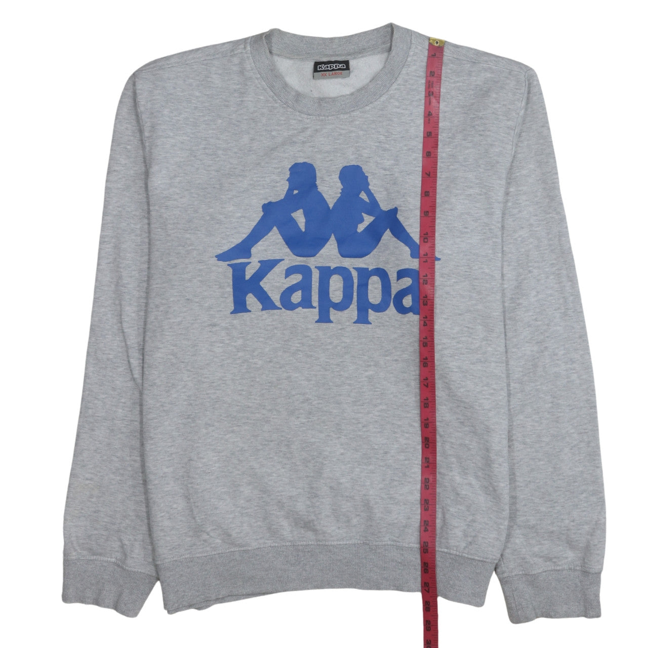 Kappa Men's Grey 2XL Pullover Sweatshirt with Blue Logo