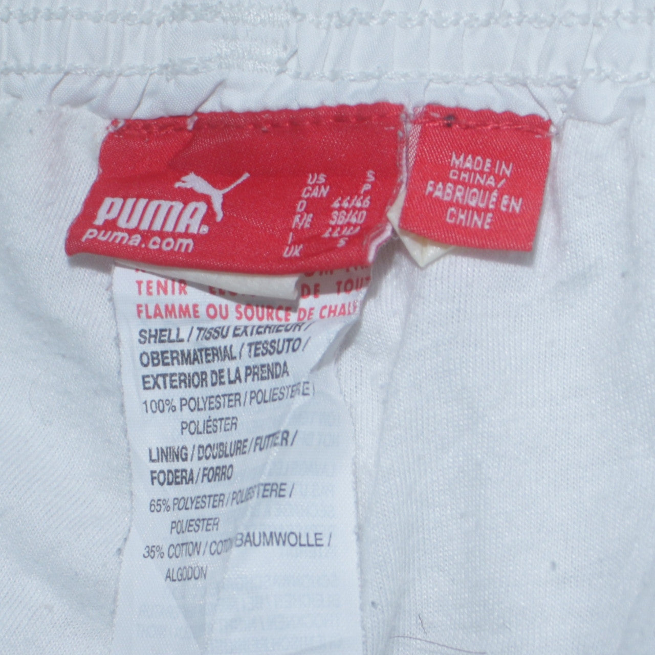 Puma Men's White Lightweight Track Pants Size S