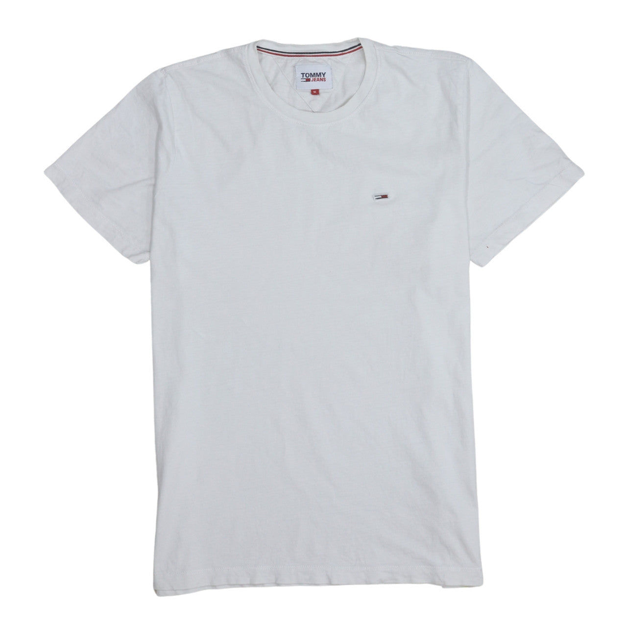 Tommy Jeans Men's White XL Classic Crew Neck Cotton T-Shirt