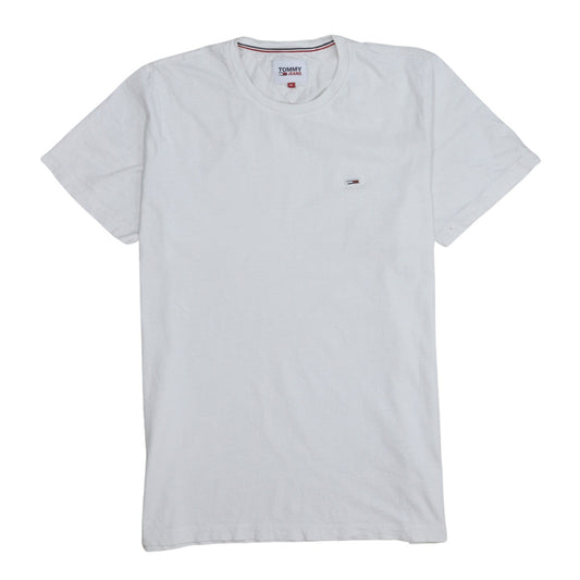 Tommy Jeans Men's White XL Classic Crew Neck Cotton T-Shirt