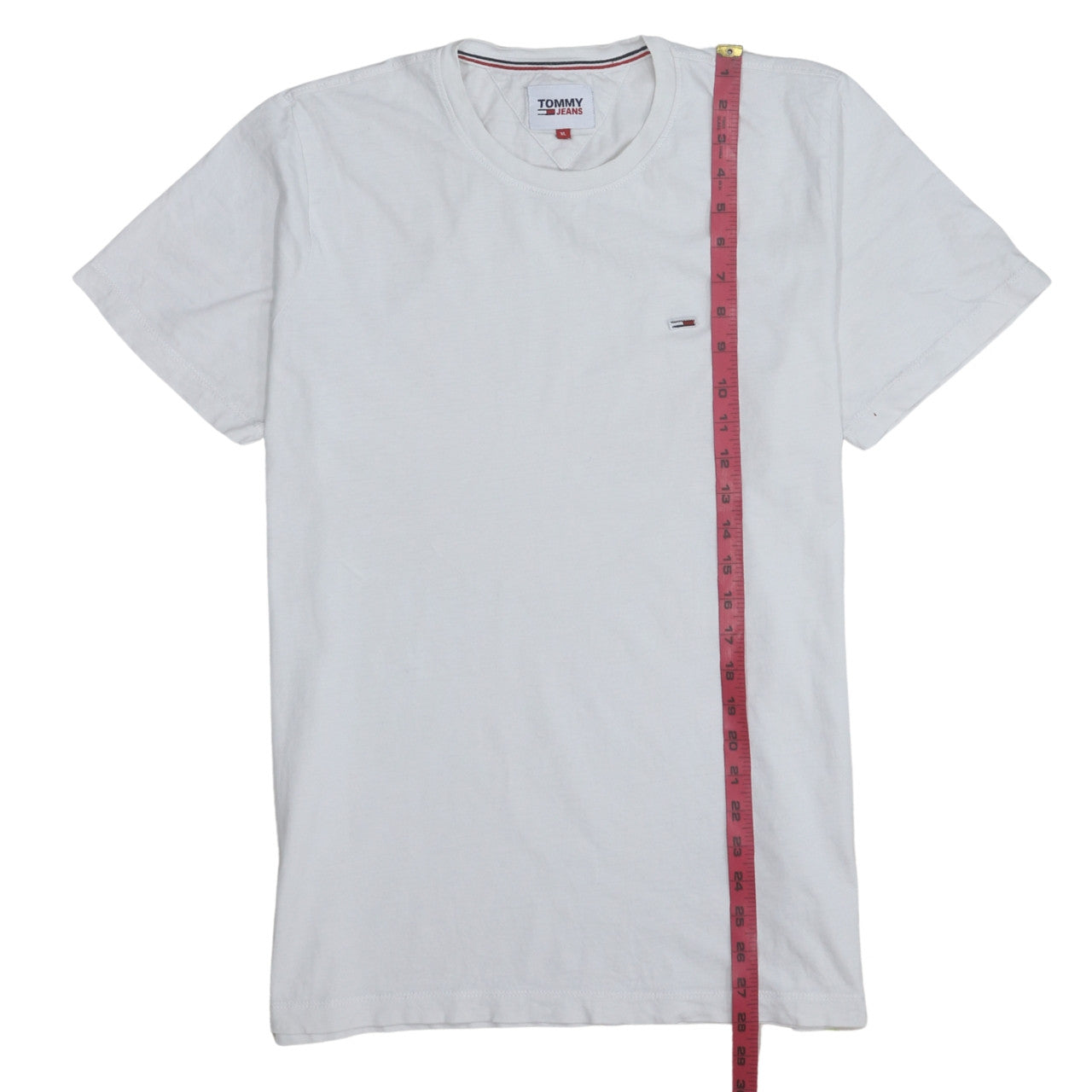 Tommy Jeans Men's White XL Classic Crew Neck Cotton T-Shirt