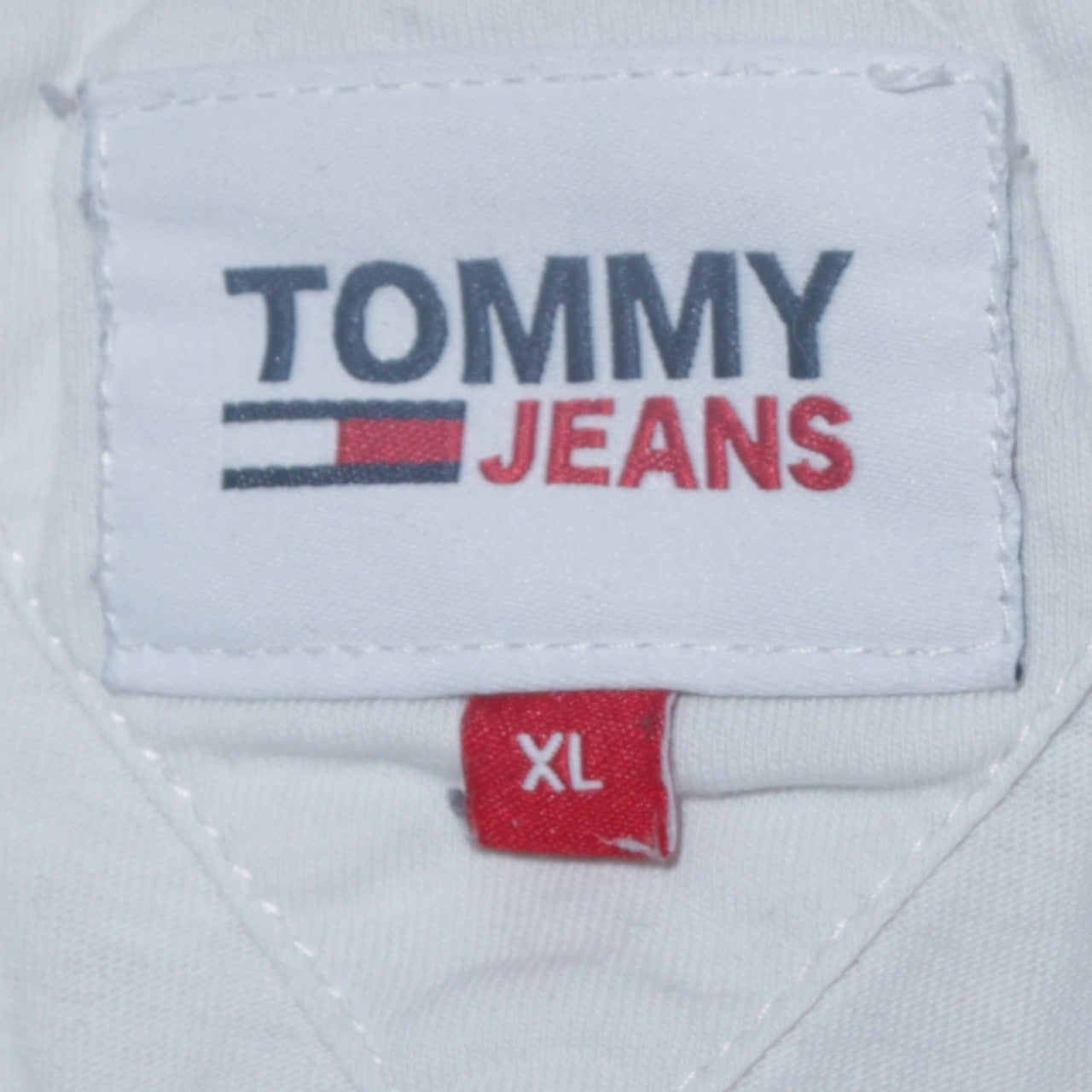 Tommy Jeans Men's White XL Classic Crew Neck Cotton T-Shirt