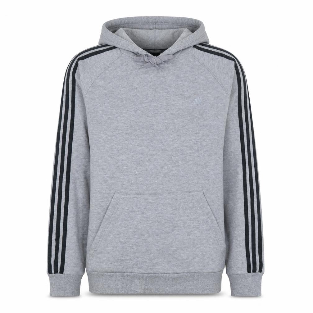 Adidas Mens Grey Pullover Hoodie L Regular Fit Sports Sweatshirt