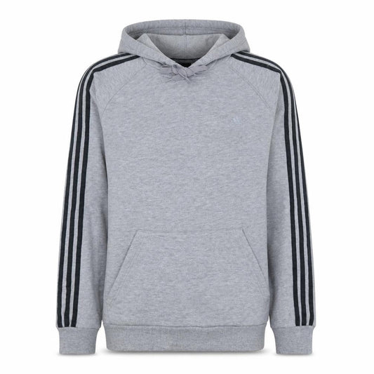 Adidas Mens Grey Pullover Hoodie L Regular Fit Sports Sweatshirt