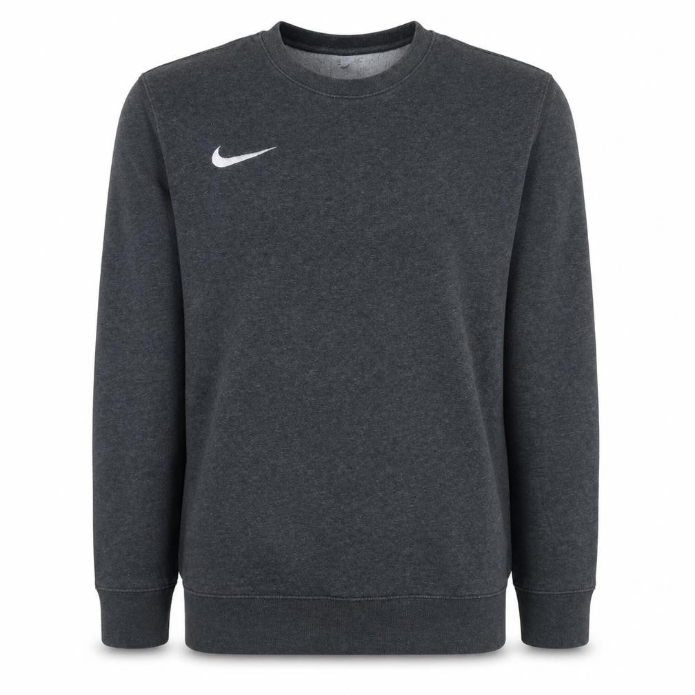 Nike Men's Grey Small Crew Neck Fleece Logo Sweatshirt