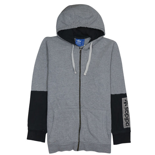 Adidas Men's Grey Full Zip Hoodie Size L Sports Fleece Jacket