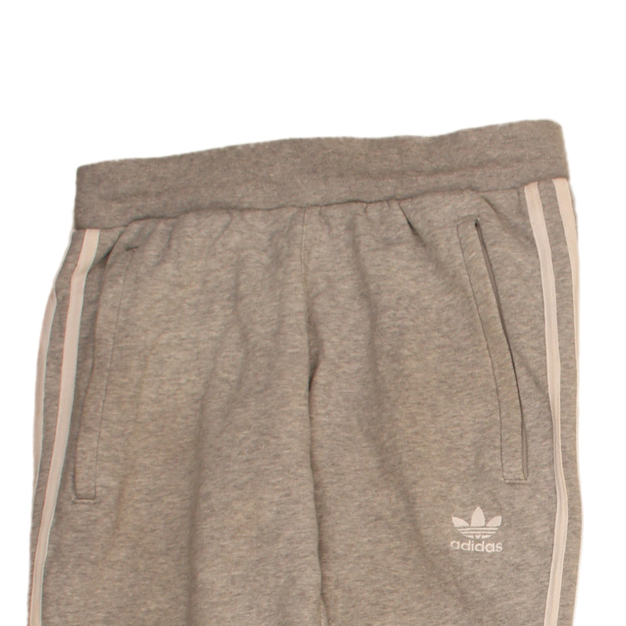 Adidas Women Grey XS Jogger Trousers with Stripes and Logo