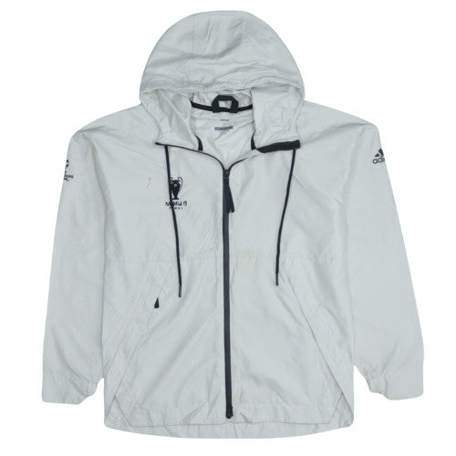 Adidas Men’s White ClimaStorm Windbreaker Jacket Size S Madrid 19