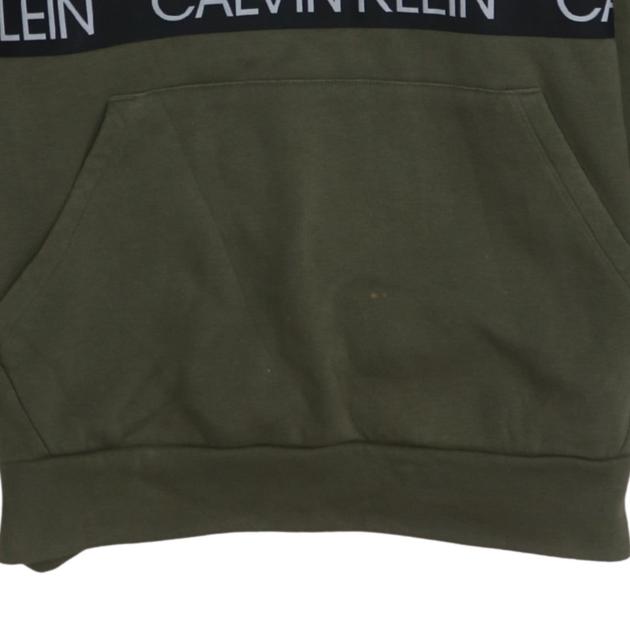 Calvin Klein Men's Green Pullover Hoodie XS Regular Logo Comfort