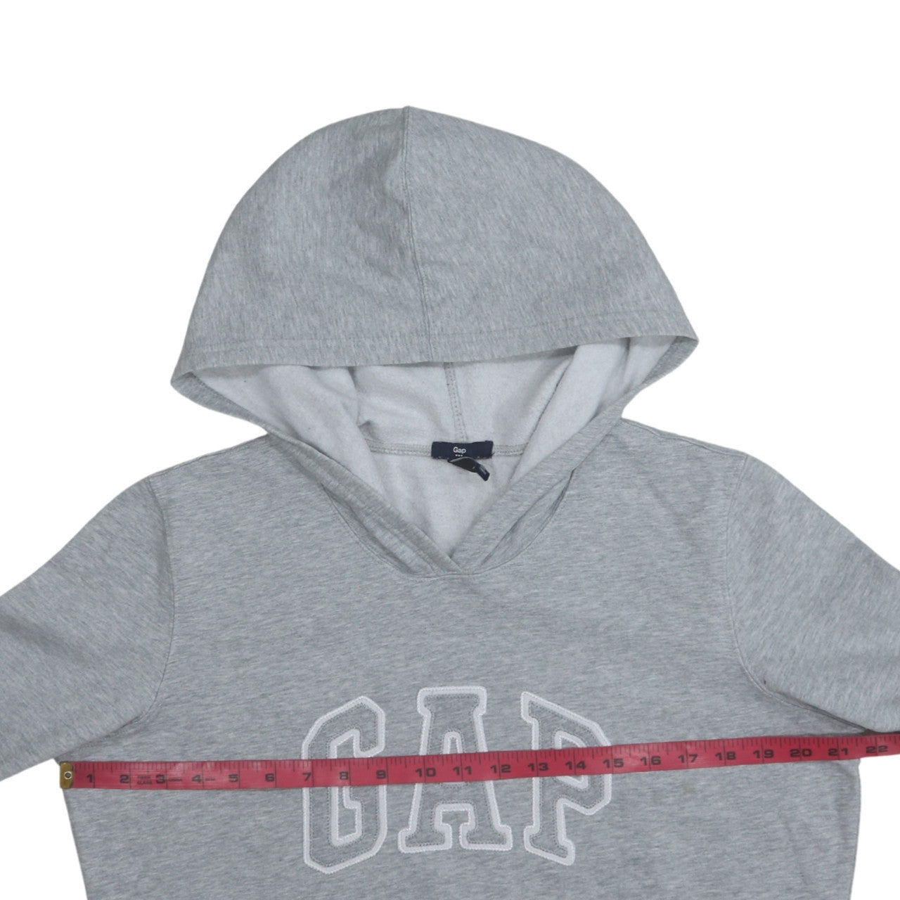 GAP Women Grey Pullover Hoodie L Logo Hooded Sweatshirt Casual