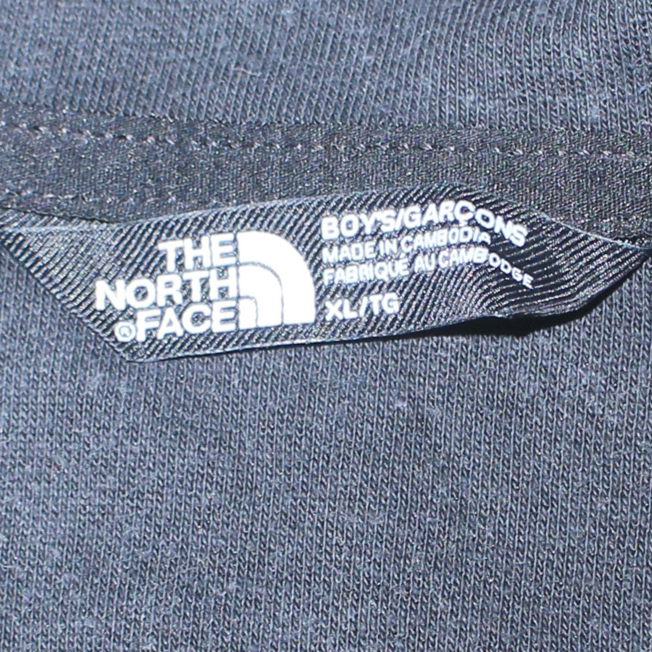 The North Face Boys Navy Blue & Black 1/2 Zip Hoodie XL Cotton Blend
