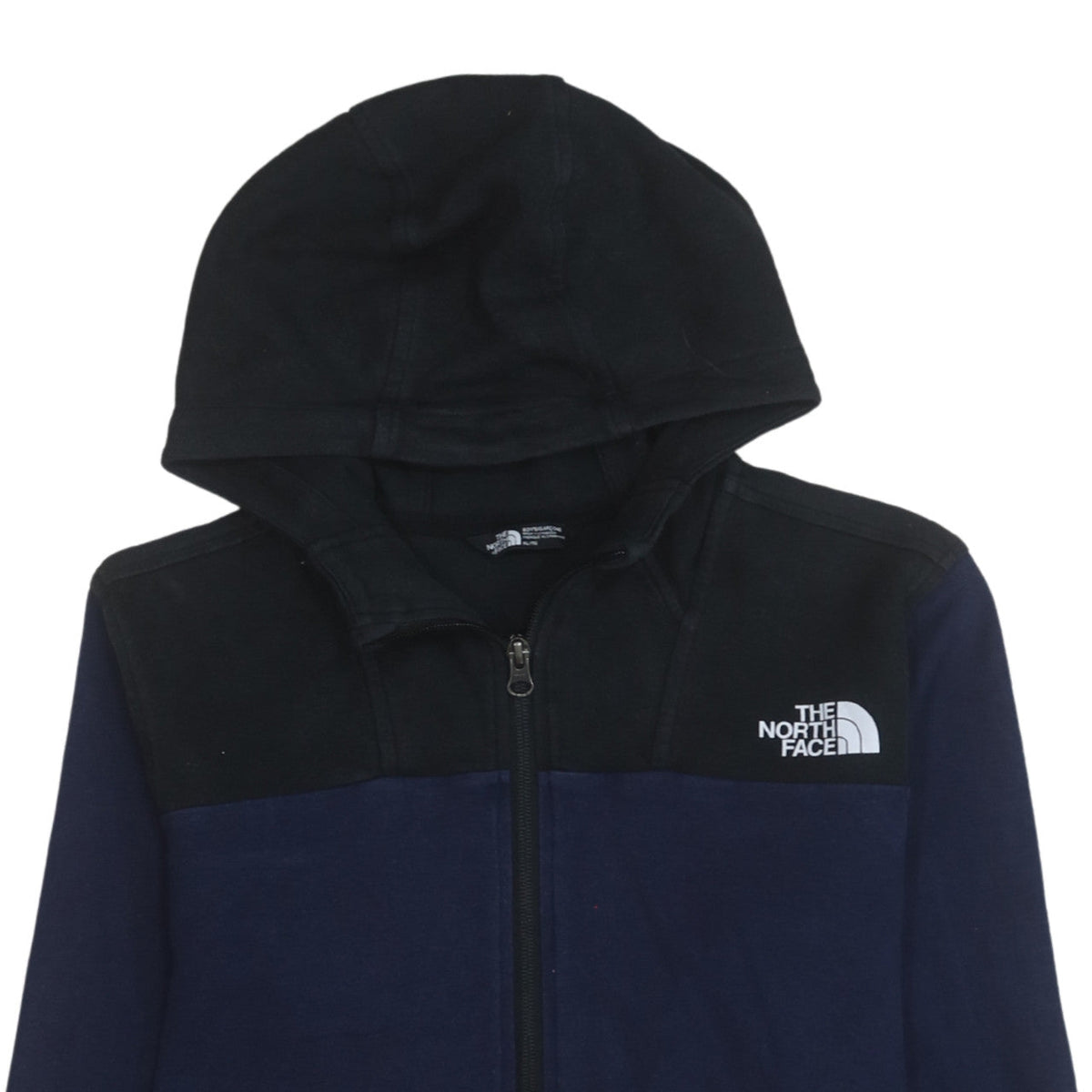 The North Face Boys Navy Blue & Black 1/2 Zip Hoodie XL Cotton Blend