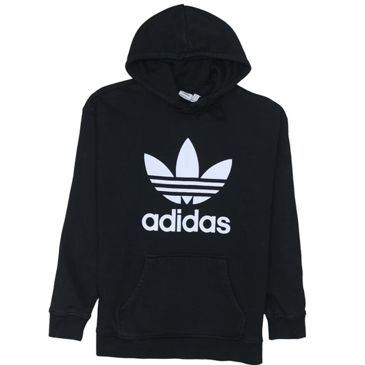 Adidas Womens Black Hoodie Size 12 Pullover Hooded Sweatshirt