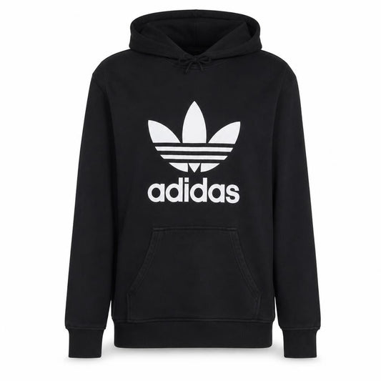 Adidas Womens Black Hoodie Size 12 Pullover Hooded Sweatshirt