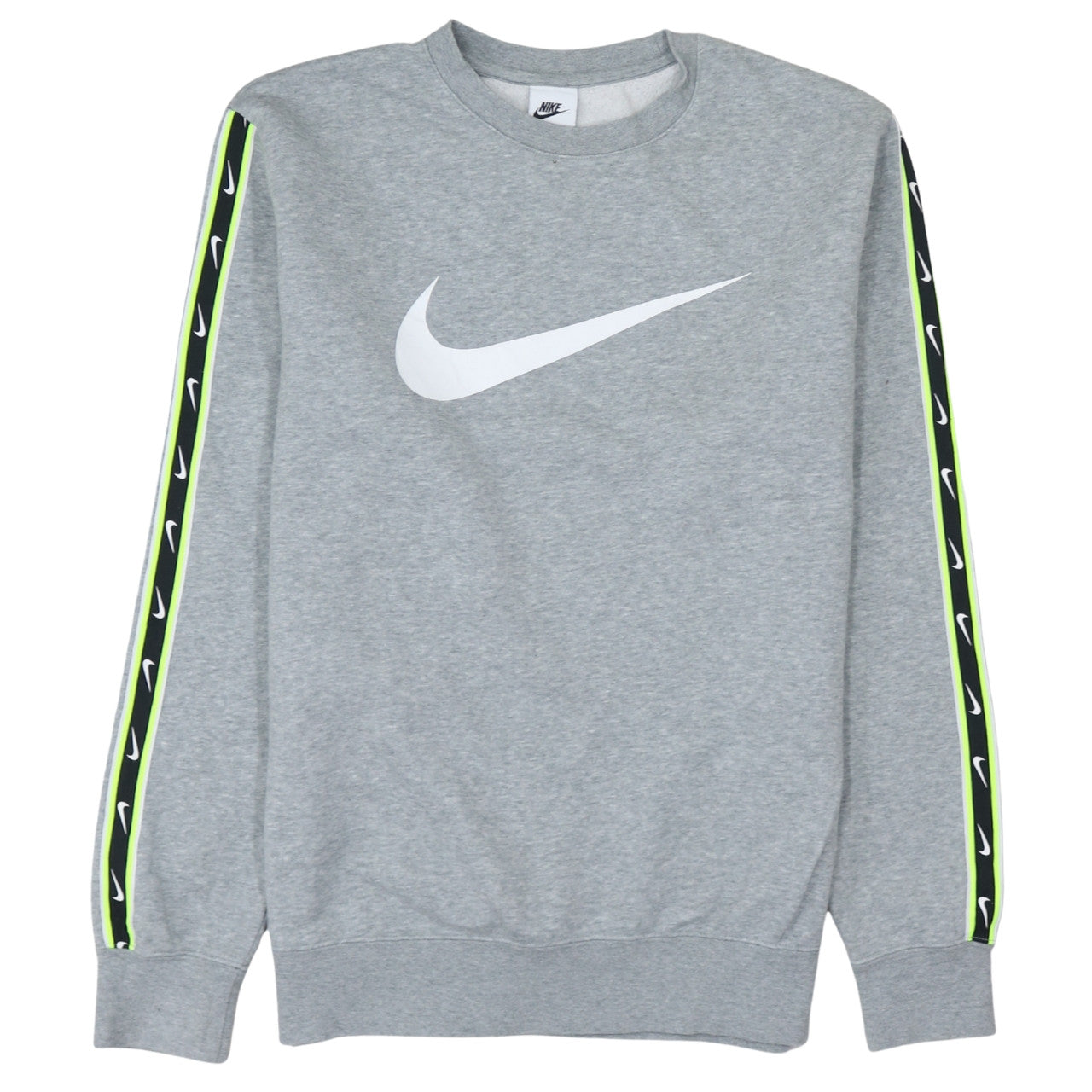 Nike Men's Grey Regular Fit Crew Neck Graphic Sweatshirt S