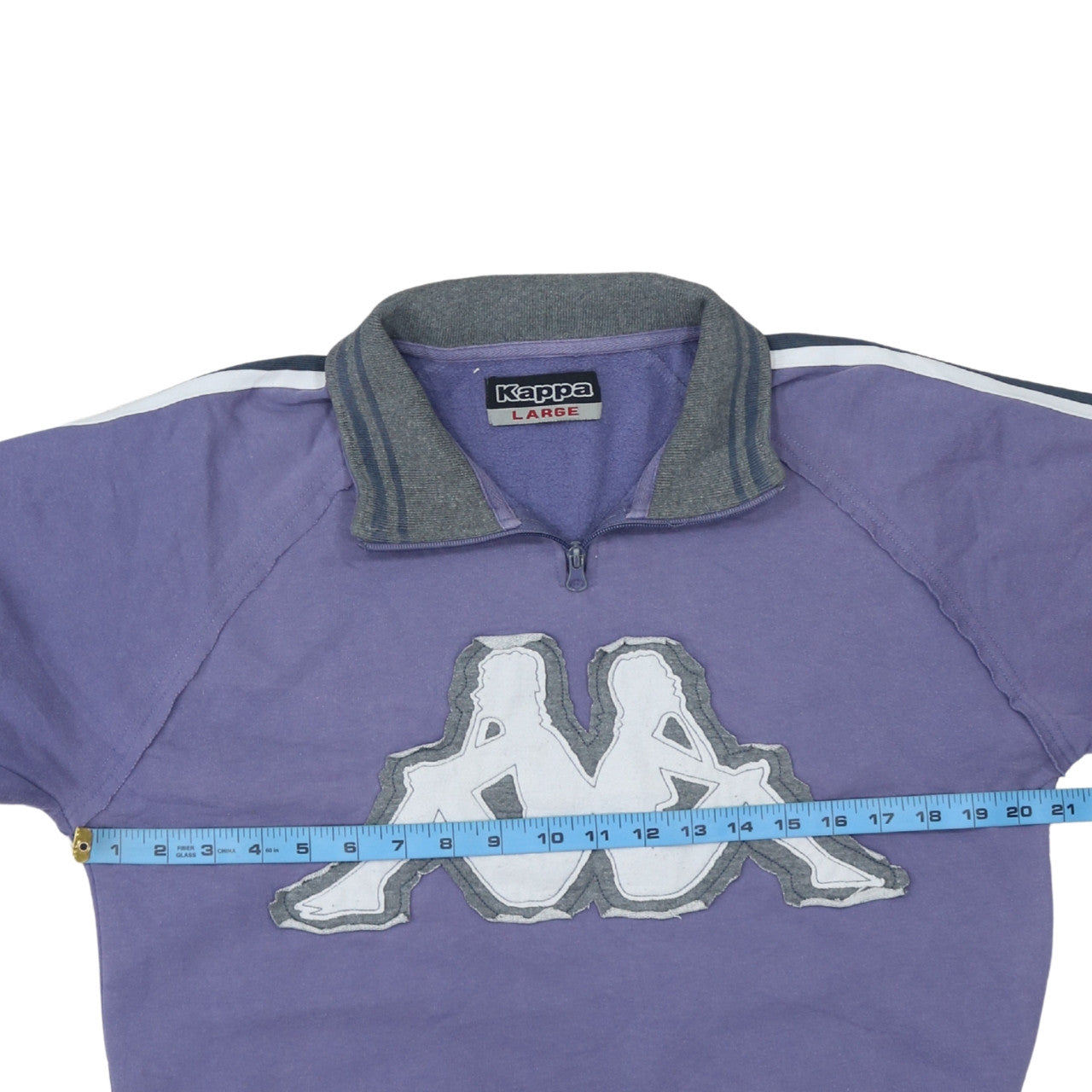 Kappa Womens Purple 1/4 Zip Logo Sweatshirt Size L Casual Sportswear