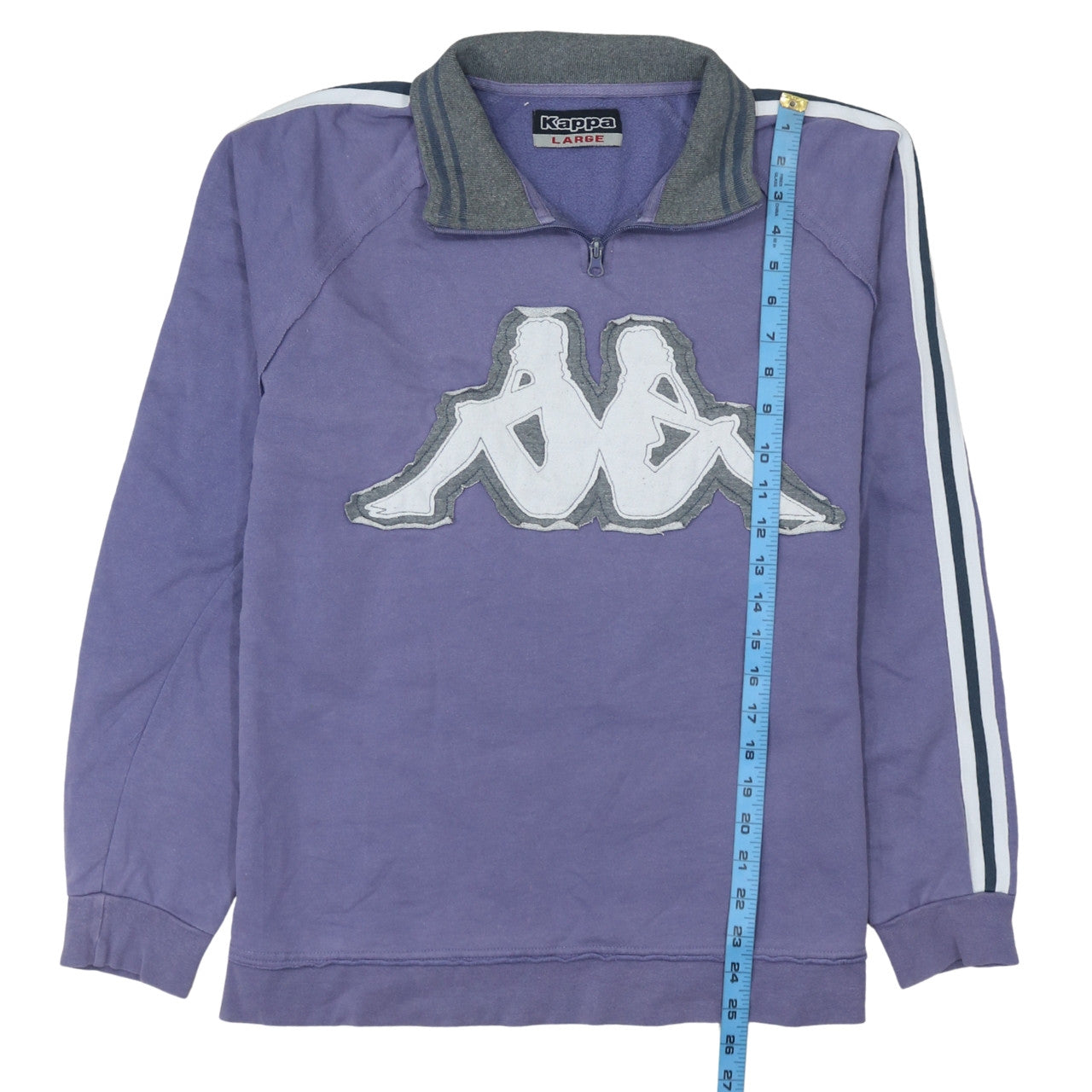 Kappa Womens Purple 1/4 Zip Logo Sweatshirt Size L Casual Sportswear