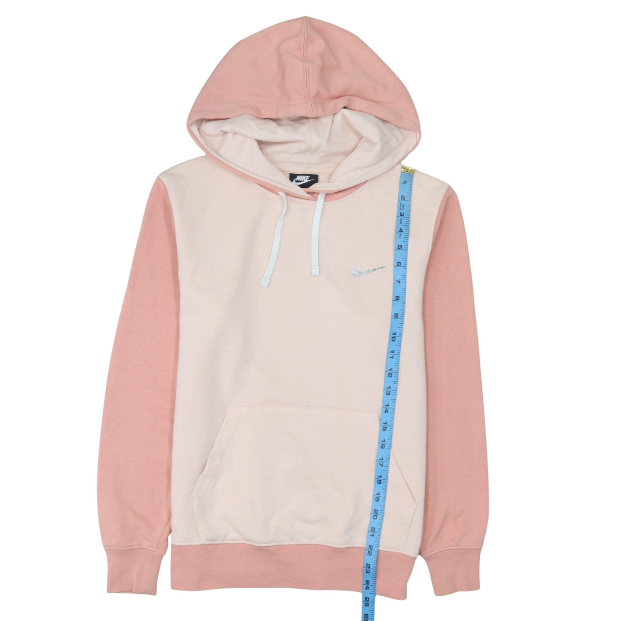 Nike Womens Pink & Beige Pullover Hoodie XS Cotton Blend