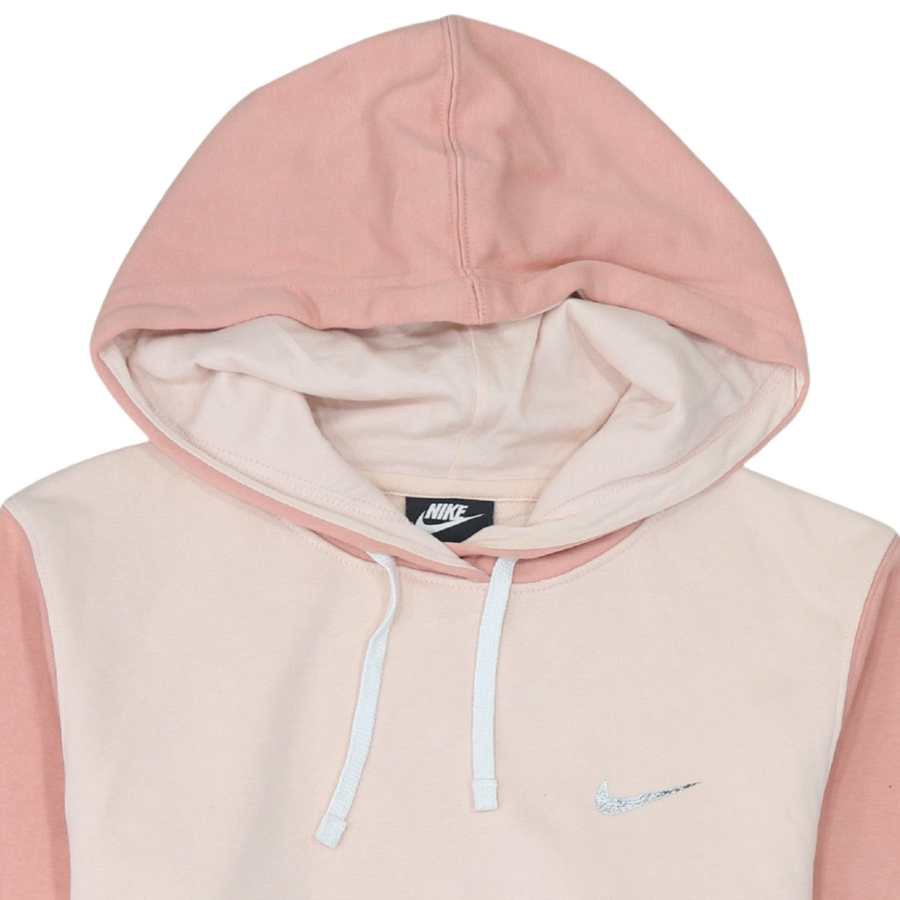 Nike Womens Pink & Beige Pullover Hoodie XS Cotton Blend