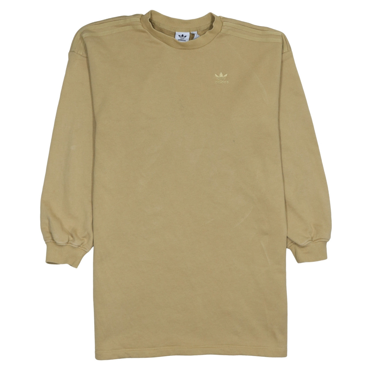 Adidas Women Beige Long Sleeve Pullover Sweatshirt Size 12