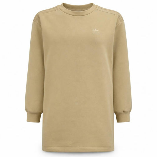 Adidas Women Beige Long Sleeve Pullover Sweatshirt Size 12