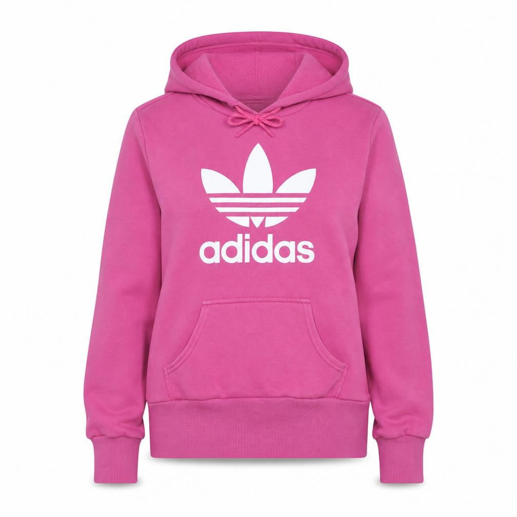 Adidas Womens Pink Hoodie Size 12 Pullover Hooded Sweatshirt