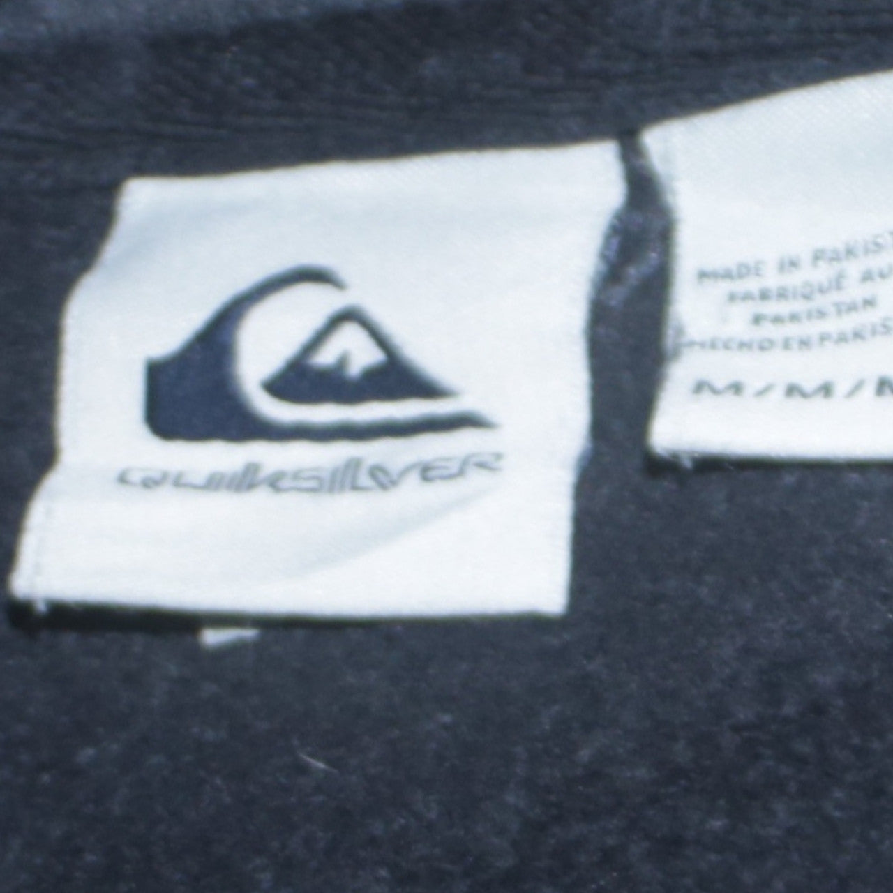 Quiksilver Men’s Black Pullover Hoodie M Embroidered Logo Fleece