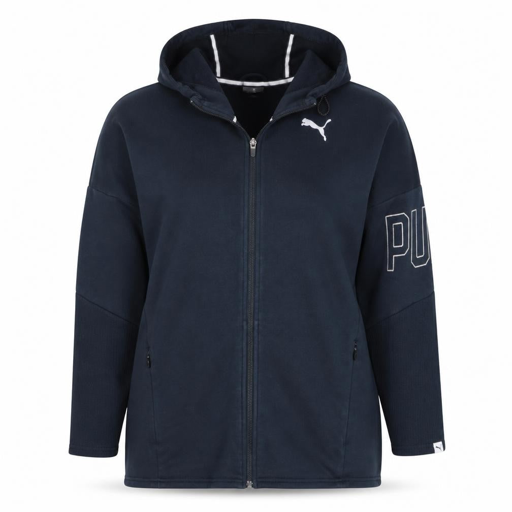 Puma Women’s Black Size 14 Full Zip Hoodie with Logo Design
