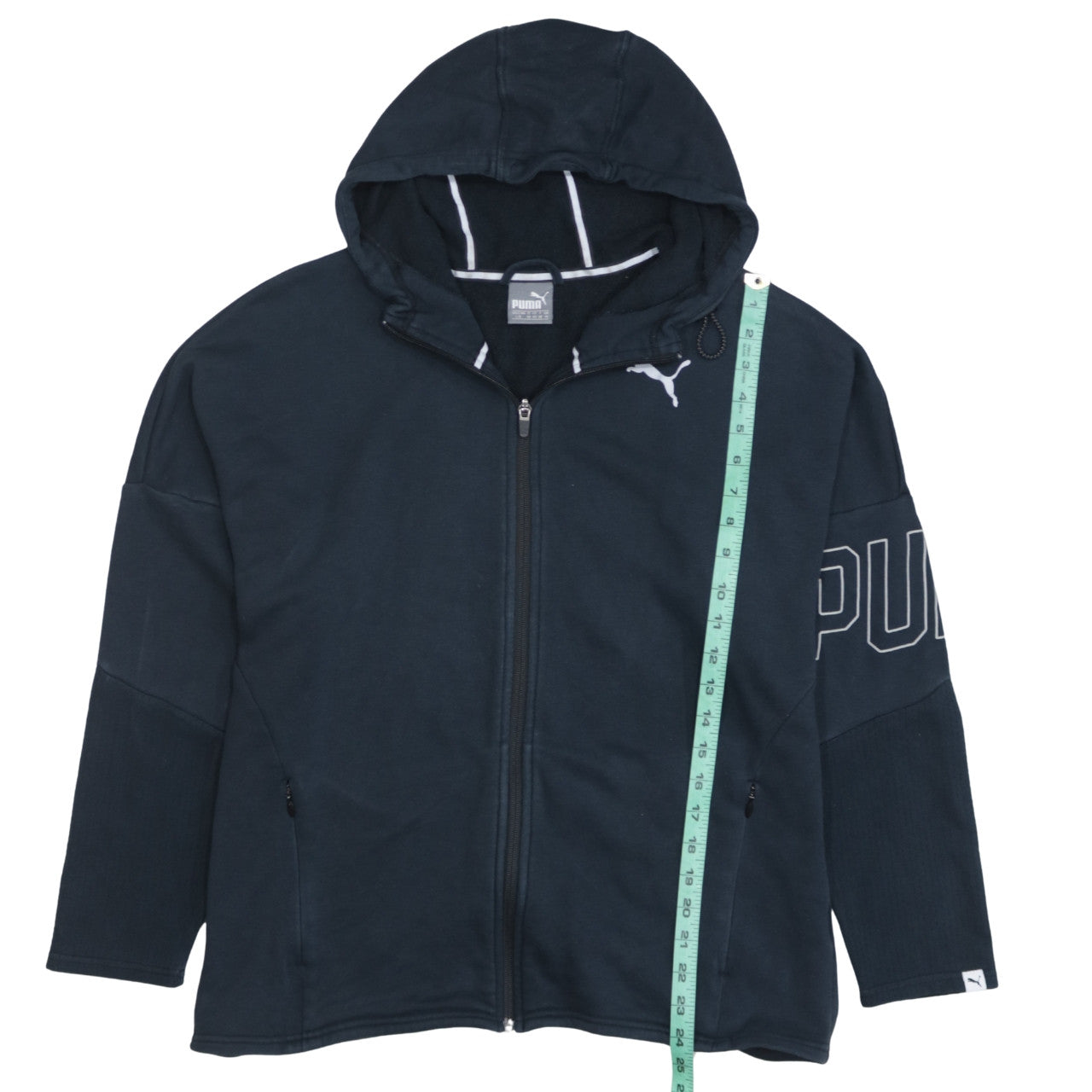 Puma Women’s Black Size 14 Full Zip Hoodie with Logo Design