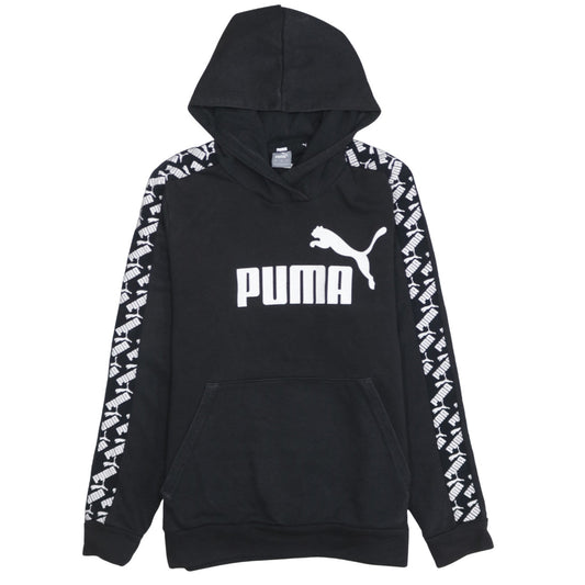 Puma Women's Black Pullover Hoodie Sweatshirt Size L Logo Design