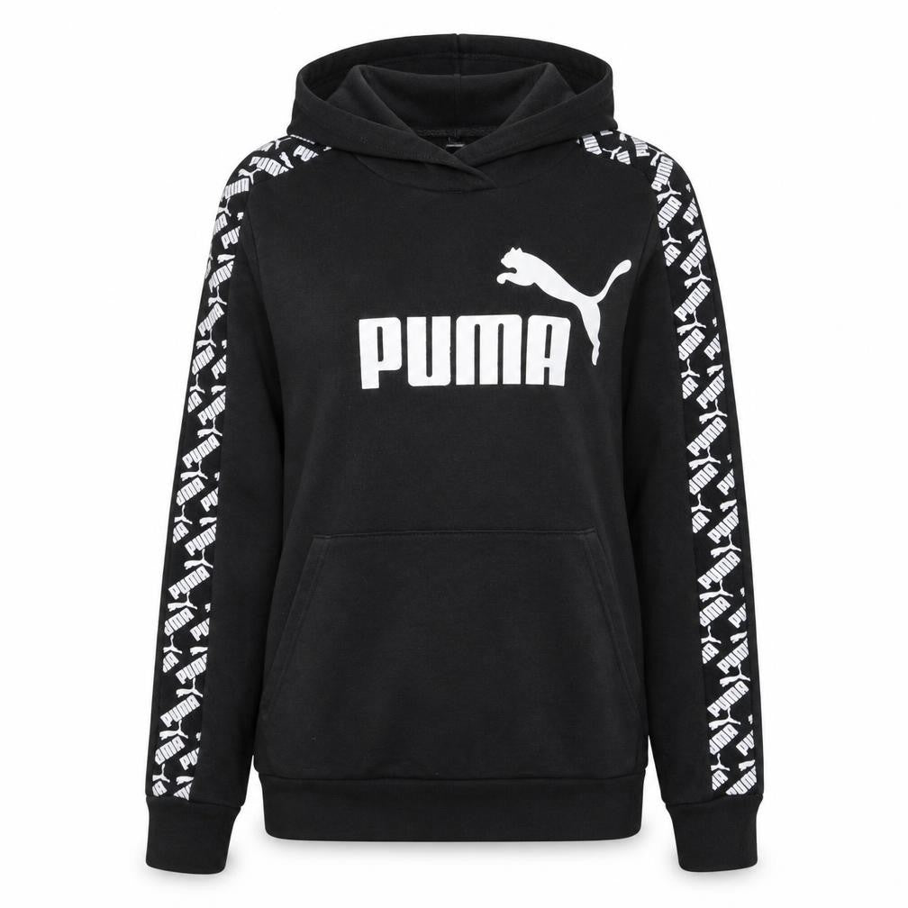 Puma Women's Black Pullover Hoodie Sweatshirt Size L Logo Design