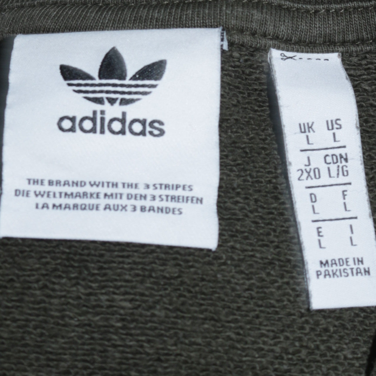 Adidas Mens Green Large Pullover Sweatshirt Crew Neck Logo